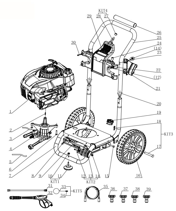 WEN PW2800 PARTS